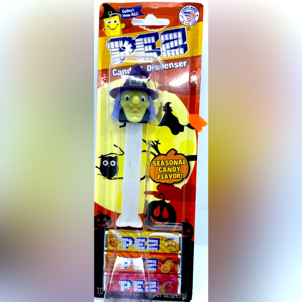 Halloween Pez-Witch with seasonal pez candy corn flavour